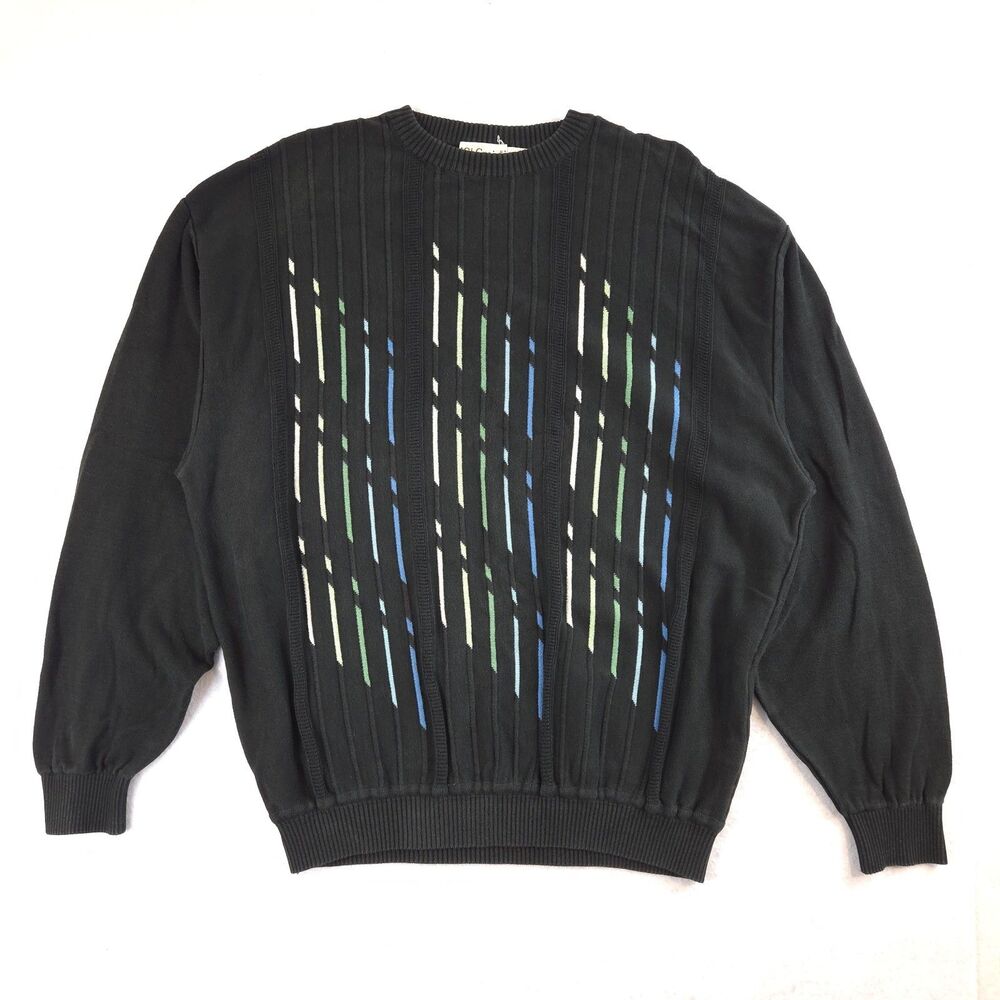 Vintage 90s St. Croix Crew Sweater XL Grandpa Textured Y2K Biggie Cosby USA